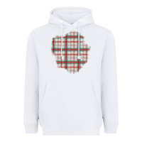 White Christmas Tartan Patch Heavyweight Hoodie - BundleAndBundleShop
