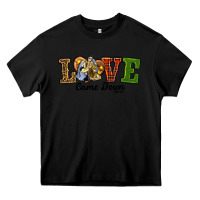 Black Love Came Down Baby Jesus Christmas Heavy Core Tee - RanaPortraitStore