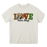 Cream Love Came Down Baby Jesus Christmas Heavy Core Tee - RanaPortraitStore