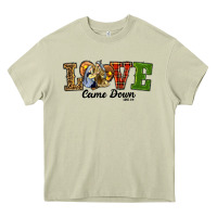 Mossy Love Came Down Baby Jesus Christmas Heavy Core Tee - RanaPortraitStore