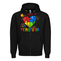 Black different is beautiful autism Zipper Hoodie - MaliasSmallBusiness