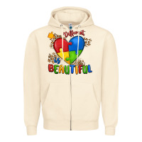 Different Is Beautiful Autism Zipper Hoodie | Teevron