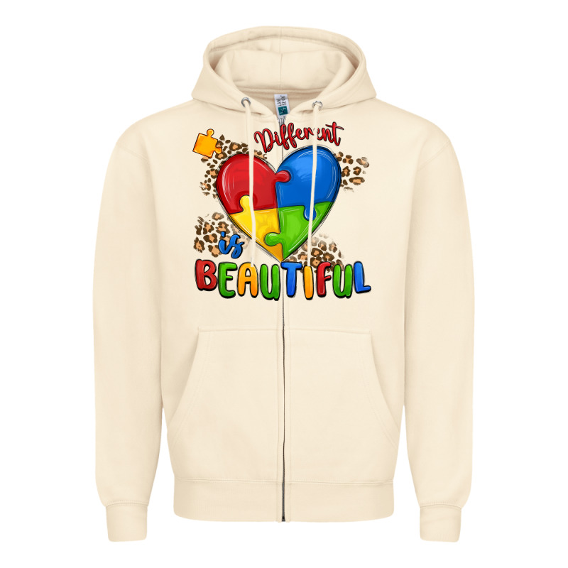 Different Is Beautiful Autism Zipper Hoodie by MaliasSmallBusiness | Teevron