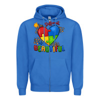 True Royal different is beautiful autism Zipper Hoodie - MaliasSmallBusiness