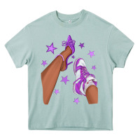 Arona Purple Afro Girl Sneakers and Heels Heavy Core Tee - texasbilliewilder
