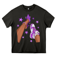 Asphalt Purple Afro Girl Sneakers and Heels Heavy Core Tee - texasbilliewilder