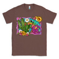 Cactus Peace Sign Flowers And Tie Dye Classic Tee | Teevron