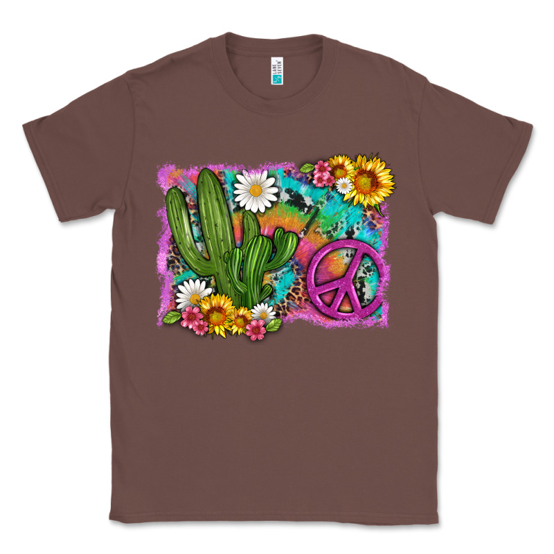Cactus Peace Sign Flowers And Tie Dye Classic Tee by Artiststas | Teevron