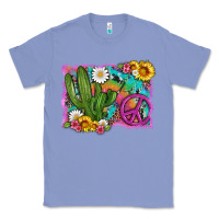 Colony Blue cactus peace sign flowers and tie dye Classic Tee - Artiststas