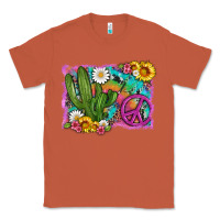 Copper cactus peace sign flowers and tie dye Classic Tee - Artiststas