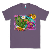 Lavender cactus peace sign flowers and tie dye Classic Tee - Artiststas