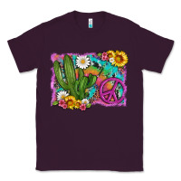 Plum cactus peace sign flowers and tie dye Classic Tee - Artiststas