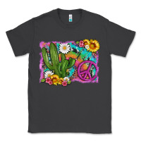 Smoke cactus peace sign flowers and tie dye Classic Tee - Artiststas