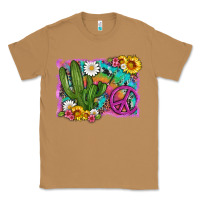 Toasted Coconut cactus peace sign flowers and tie dye Classic Tee - Artiststas