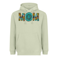 Matcha Western Mom With Turquoise Gemstone Heavyweight Hoodie - BundleAndBundleShop