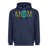 Navy Western Mom With Turquoise Gemstone Heavyweight Hoodie - BundleAndBundleShop