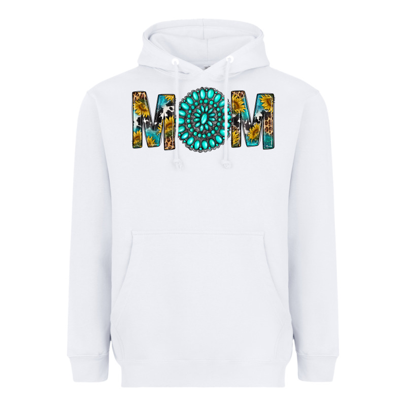Western Mom With Turquoise Gemstone Heavyweight Hoodie by BundleAndBundleShop | Teevron