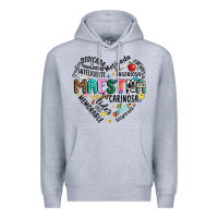 Heather Grey retro maestra word Premium Hoodie - JahusDesignShop