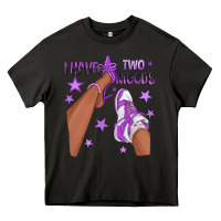 Purple I Have Two Moods Afro Girl Sneakers Heavy Core Tee | Teevron