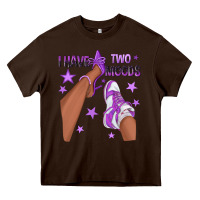 Chocolate Brown Purple I Have Two Moods Afro Girl Sneakers Heavy Core Tee - texasbilliewilder