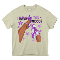 Mossy Purple I Have Two Moods Afro Girl Sneakers Heavy Core Tee - texasbilliewilder