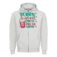 Dove Grey sorry my iced coffee made me latte Zipper Hoodie - MaliasSmallBusiness