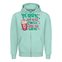 Seafoam sorry my iced coffee made me latte Zipper Hoodie - MaliasSmallBusiness