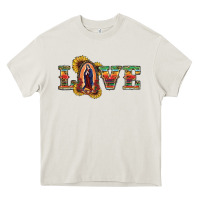 Cream Love Lady Of Guadalupe Heavy Core Tee - RanaPortraitStore
