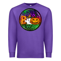 Purple halloween round earrings 3 Premium Sweatshirt - BundleAndBundleShop