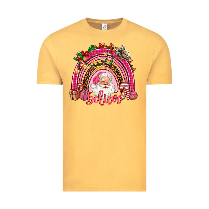 Pink Christmas Believe  Rainbow Vintage Tee by AdoDesignShop | Teevron
