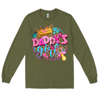 Army Green daddys girl Long Sleeve Tee - NancyCooperArtShop