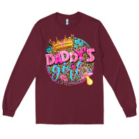 Burgundy daddys girl Long Sleeve Tee - NancyCooperArtShop