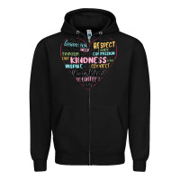 Black kindness heart Zipper Hoodie - MaliasSmallBusiness