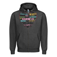 Charcoal Heather kindness heart Zipper Hoodie - MaliasSmallBusiness
