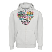 Dove Grey kindness heart Zipper Hoodie - MaliasSmallBusiness
