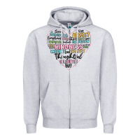 Heather Grey kindness heart Zipper Hoodie - MaliasSmallBusiness
