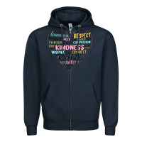 Navy kindness heart Zipper Hoodie - MaliasSmallBusiness