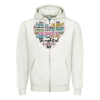 Oatmeal Heather kindness heart Zipper Hoodie - MaliasSmallBusiness