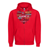 Red kindness heart Zipper Hoodie - MaliasSmallBusiness