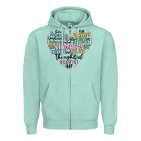 Seafoam kindness heart Zipper Hoodie - MaliasSmallBusiness