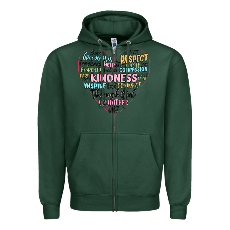 Kindness Heart Zipper Hoodie by MaliasSmallBusiness | Teevron