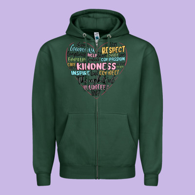 Kindness Heart Zipper Hoodie Designed By Maliassmallbusiness