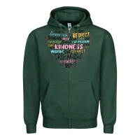 Sports Green kindness heart Zipper Hoodie - MaliasSmallBusiness