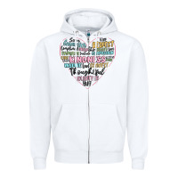 White kindness heart Zipper Hoodie - MaliasSmallBusiness