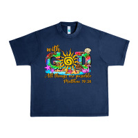 Navy with god all things are possible summer Urban Heavy Tee - AdoDesignShop