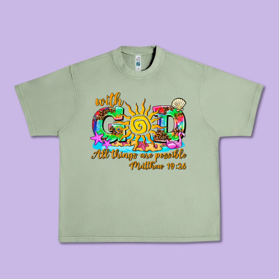 With God All Things Are Possible Summer Urban Heavy Tee Designed By Adodesignshop