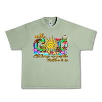Oil Green with god all things are possible summer Urban Heavy Tee - AdoDesignShop
