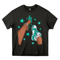Asphalt Teal Afro Girl Sneakers and Heels Heavy Core Tee - texasbilliewilder