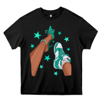 Black Teal Afro Girl Sneakers and Heels Heavy Core Tee - texasbilliewilder