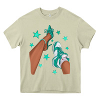 Mossy Teal Afro Girl Sneakers and Heels Heavy Core Tee - texasbilliewilder